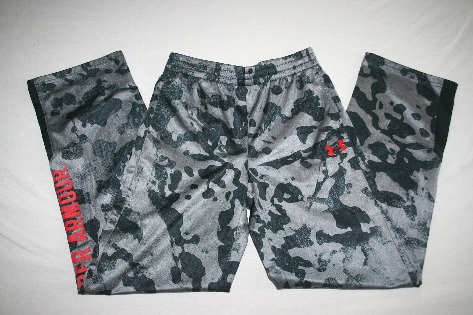 Under Armour Pant Sweat Athletic Youth L Black Gray Camo New