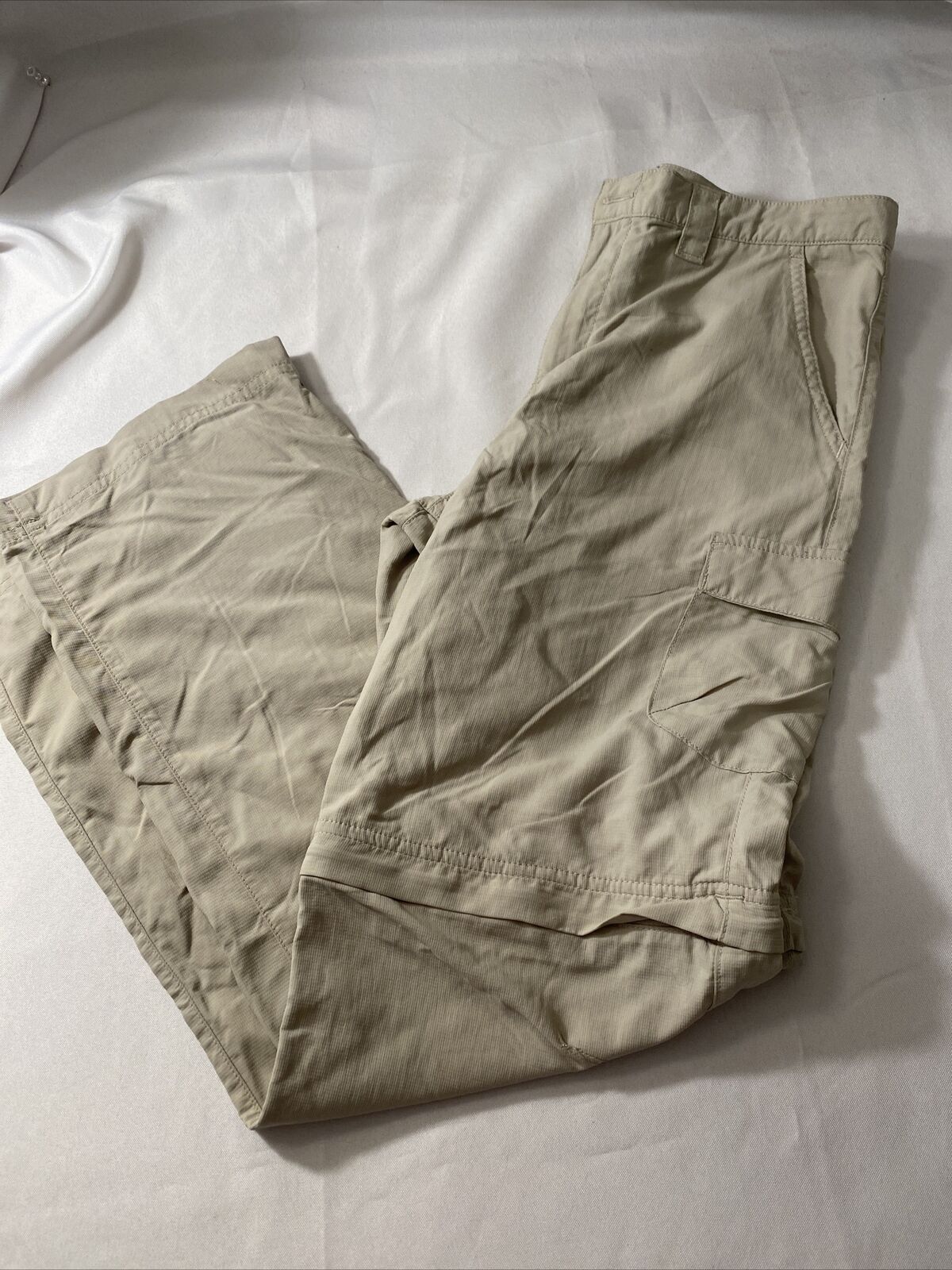 Columbia Youth Unisex Tan Omni Shade Pants W/ Zip Off Leg Large Sun Protection